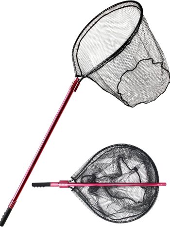 Beoccudo Fishing Net - Telescopic Saltwater Fishing Net Handle Landing Net, Extends 72-92in, Net Hoop 28x24in, 30in Deep